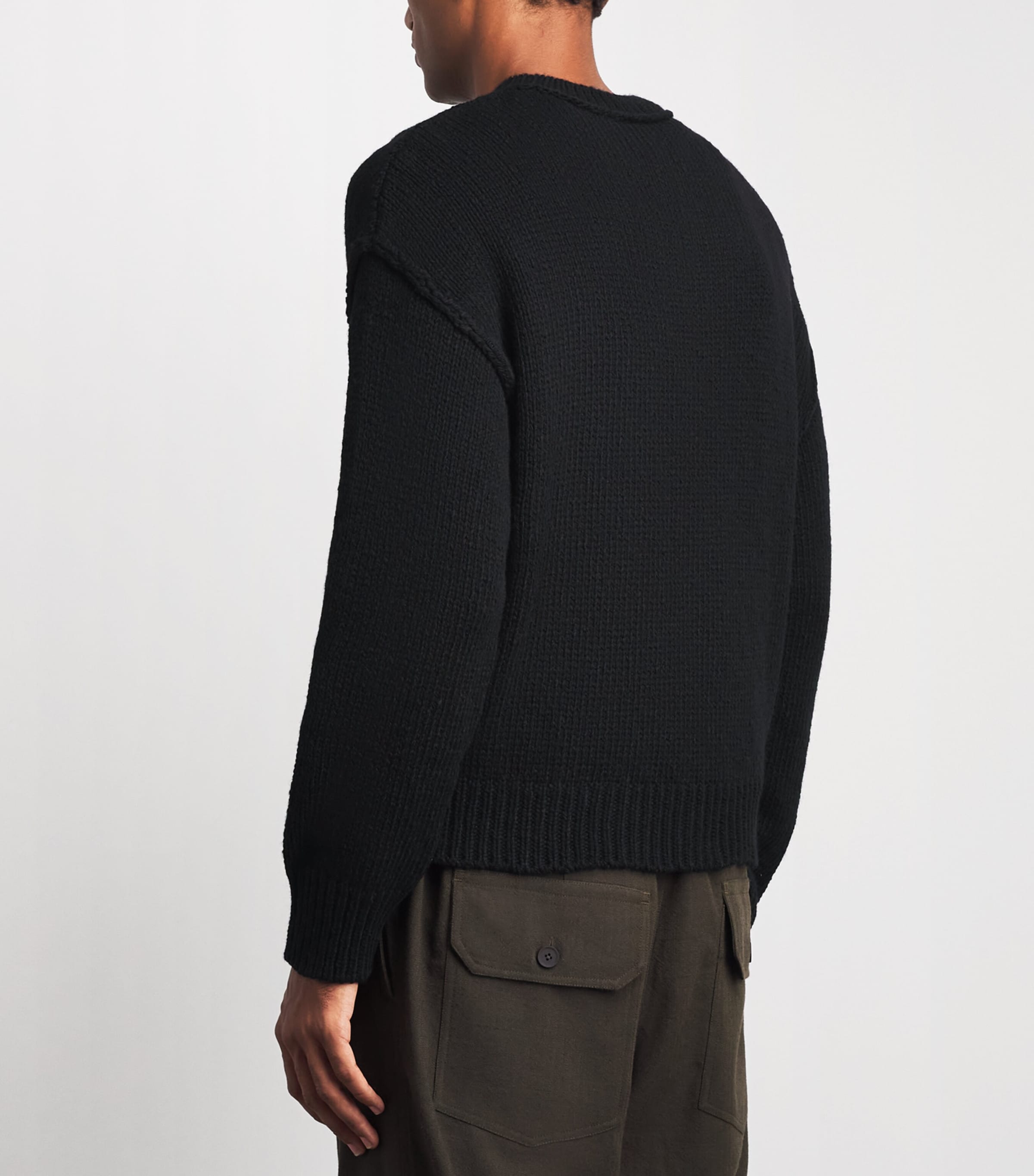 Our Legacy Mens Wool Pitch Cardigan Slub Twisted Blk Wl Image 5
