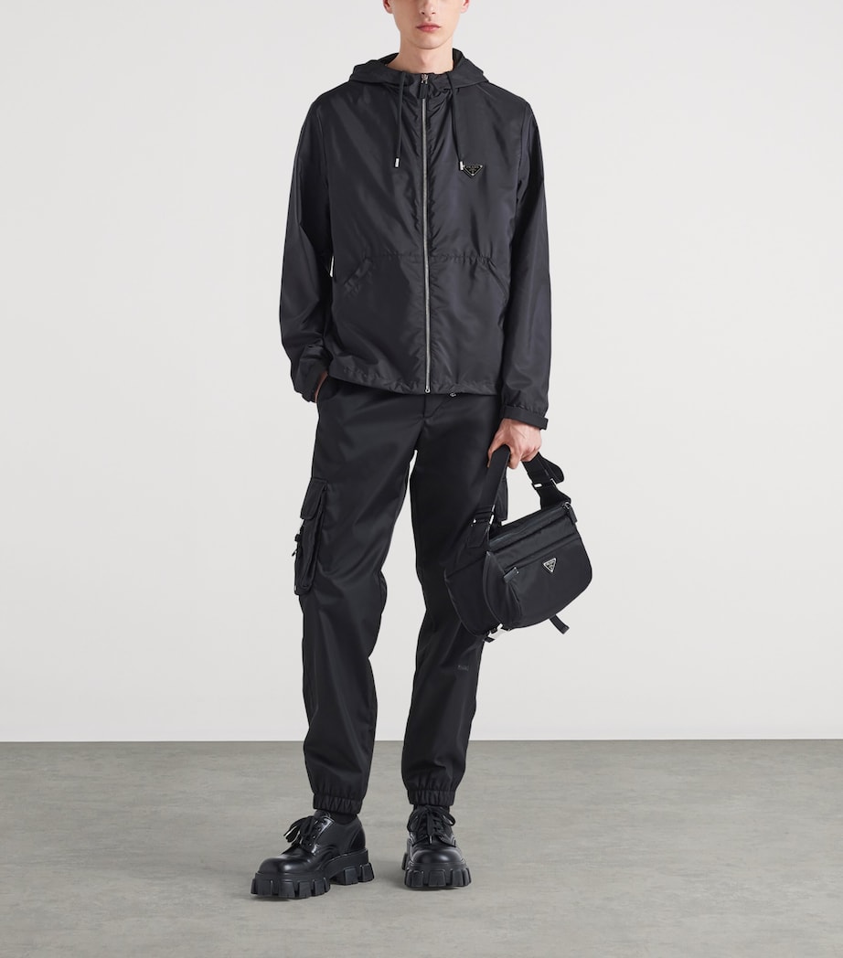 Prada Mens Re-Nylon Hooded Jacket Black Image 2