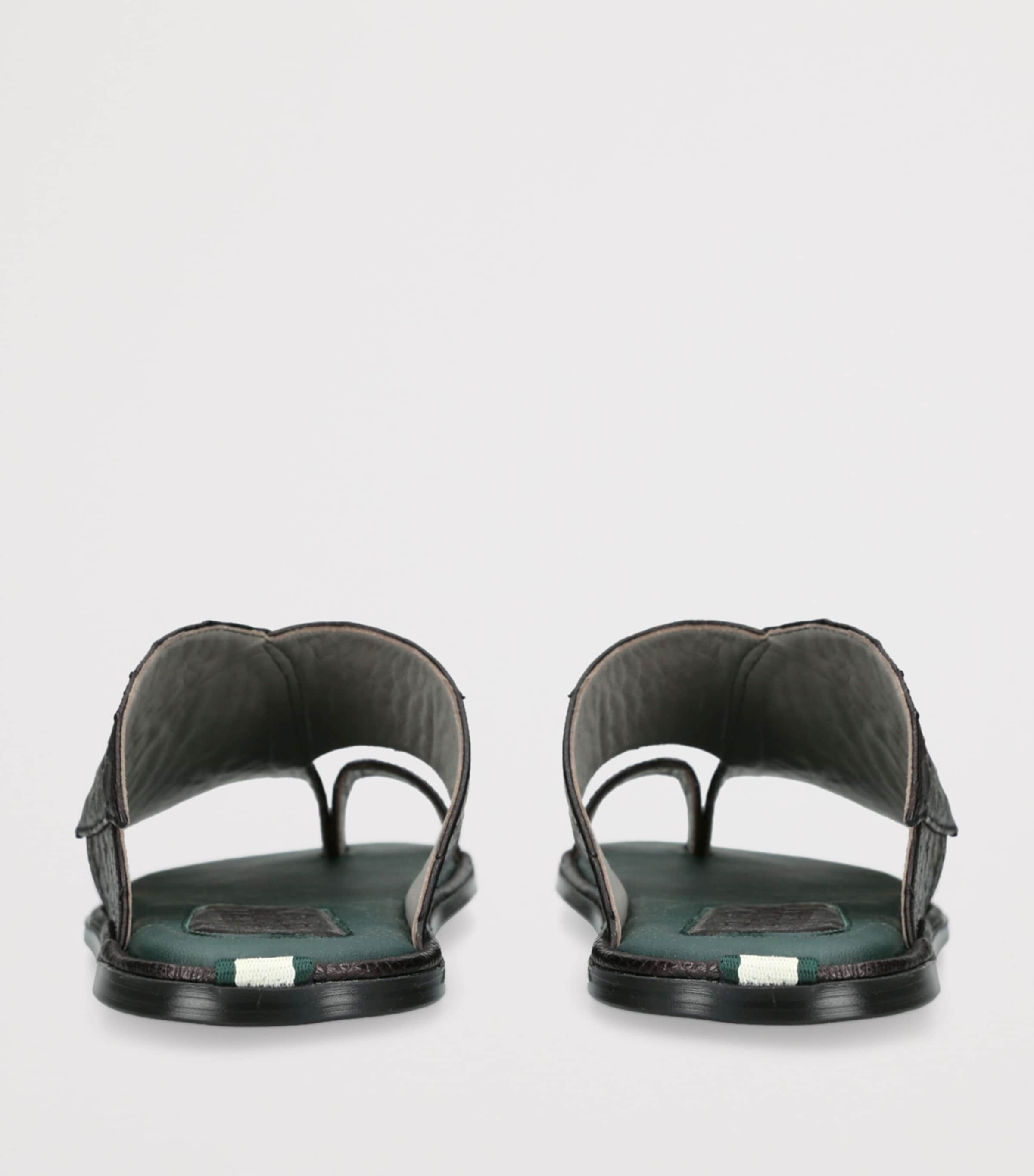 Lizard Leather Wave Sandals BLACK Image 2