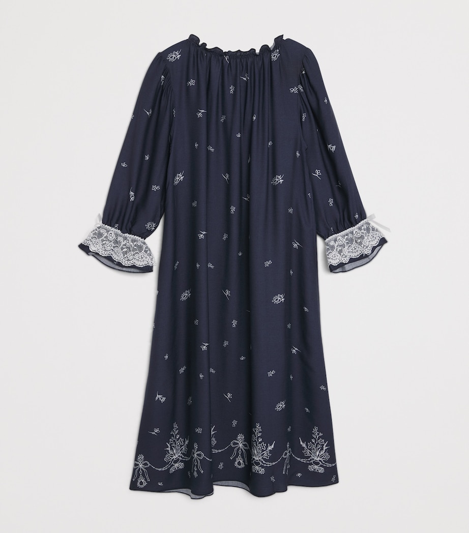 Printed Ruffled Victoria Nightdress (2-12 Years) NAVY Image 2