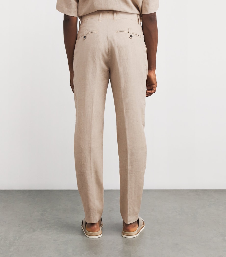x Harrods Linen Tailored Trousers SABBIA Image 4