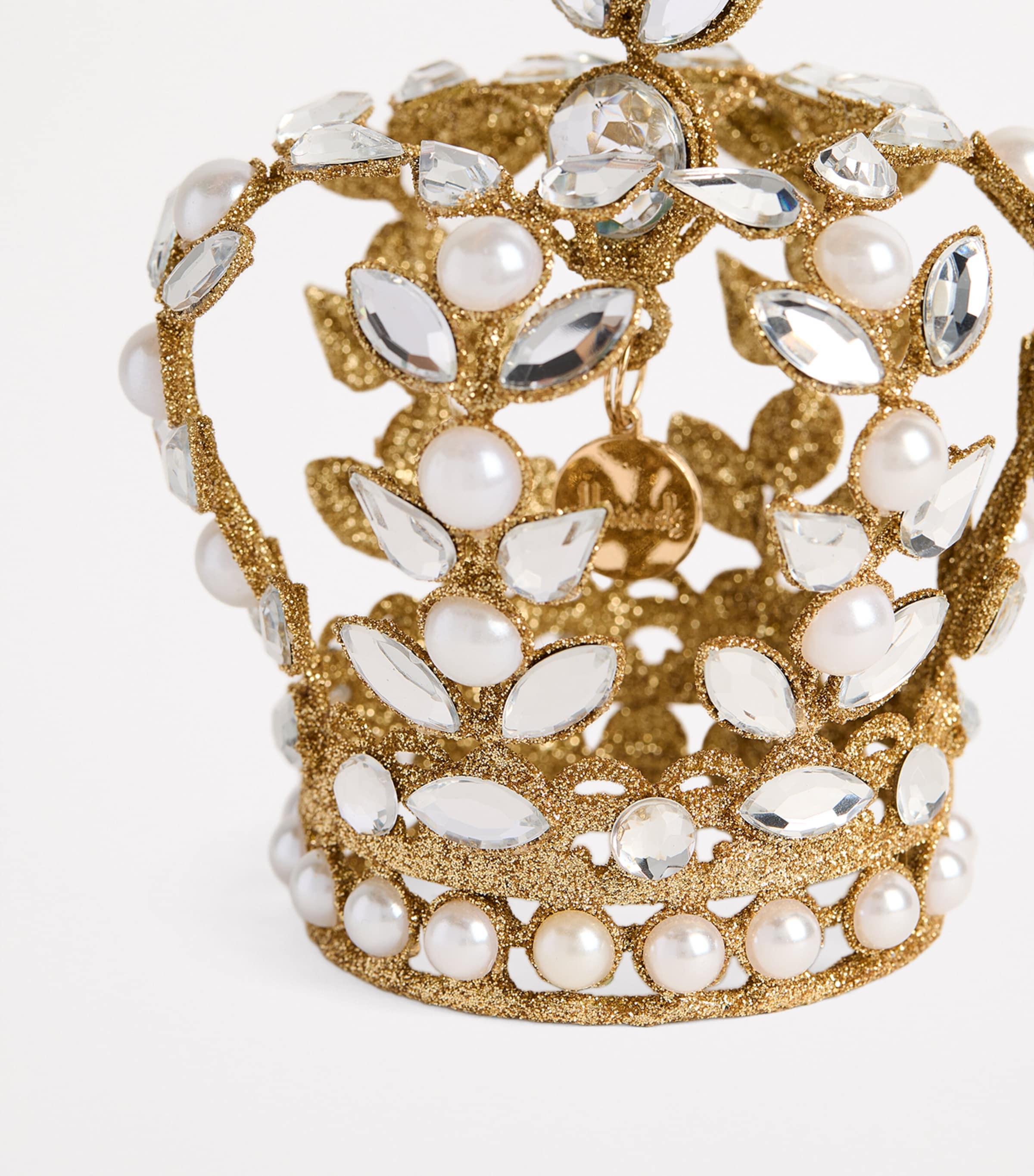 Harrods Embellished Crown Tree Decoration Gold Image 2