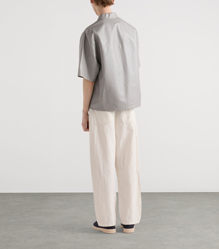 Cotton-Linen Chambray Trousers F0GTV Image 5