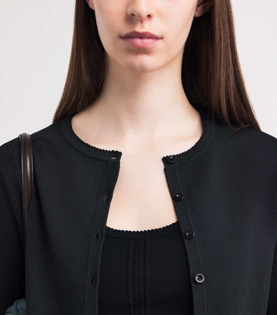 Sandro Paris Womens Cropped Cardigan Black Image 3