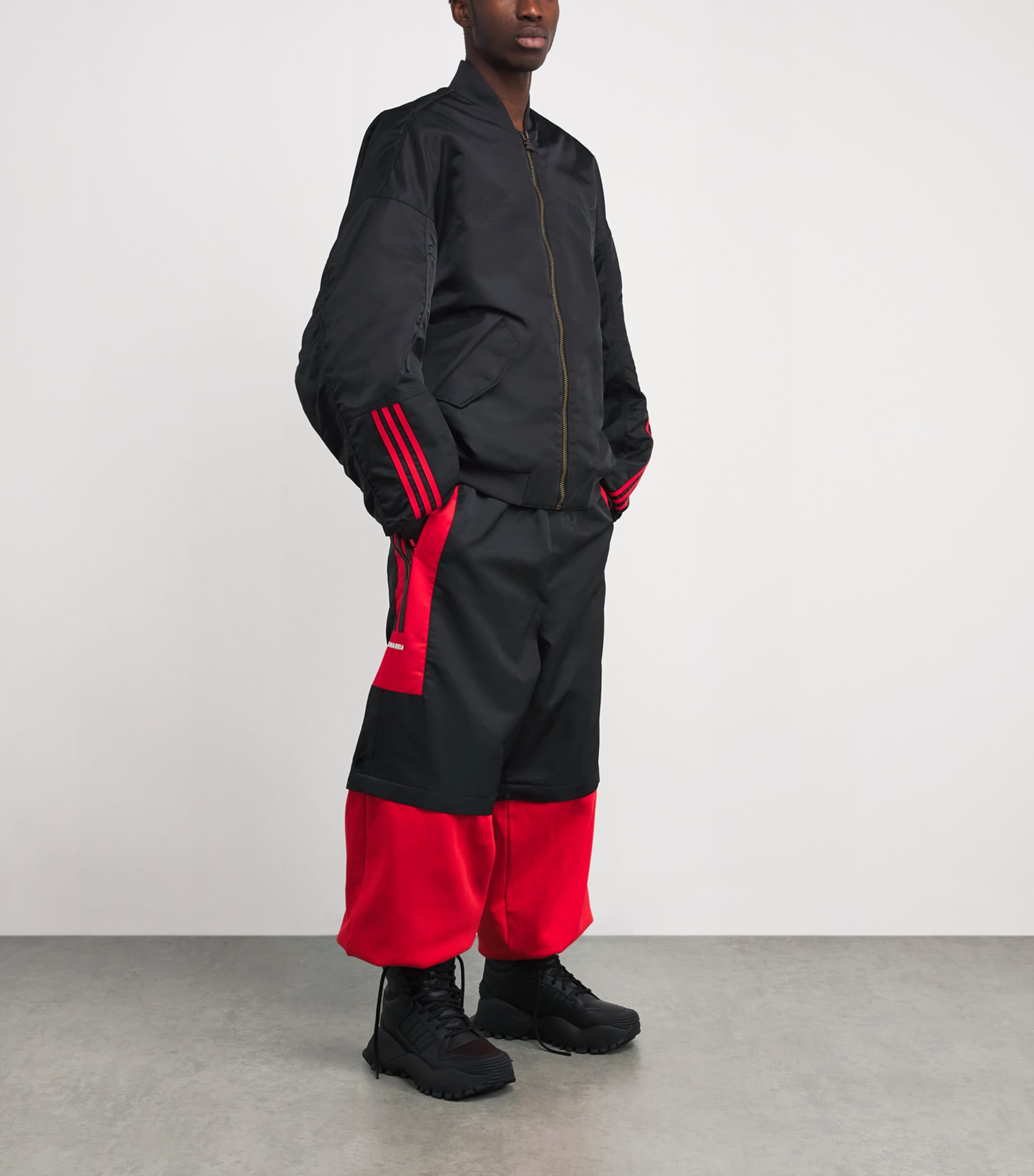 x adidas Satin Bomber Jacket BLACK Image 2