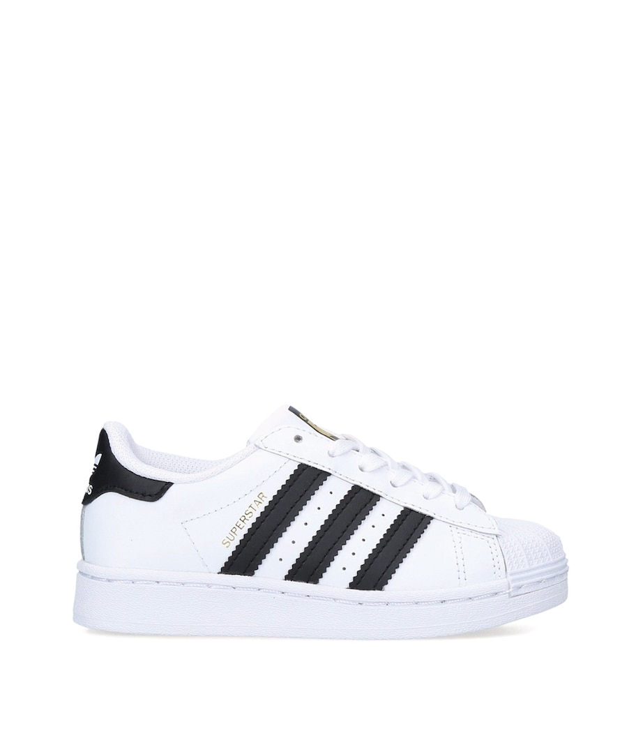 adidas Kids Leather Superstar C Sneakers White/blk Image 3