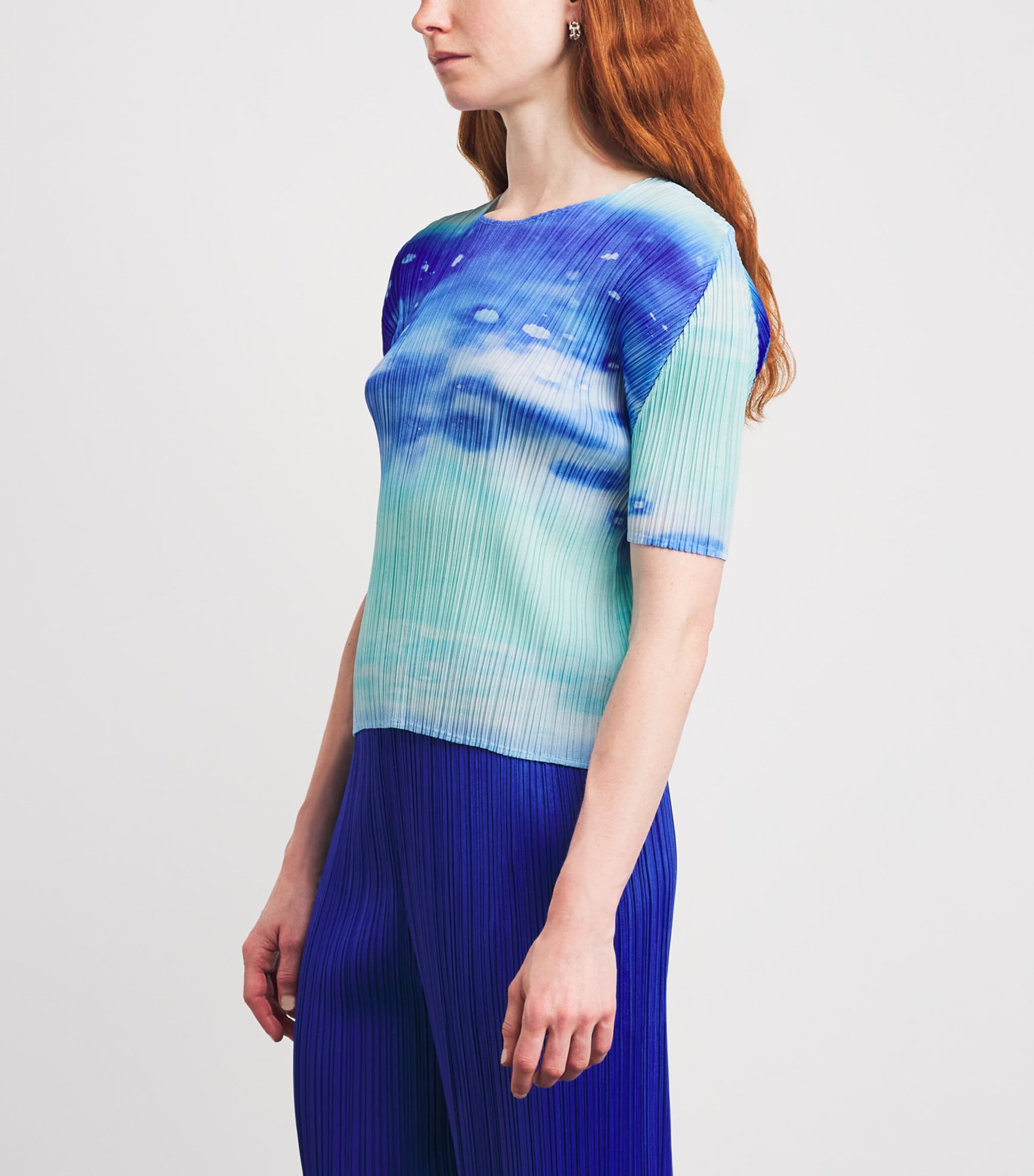 Pleats Please Issey Miyake Womens Sea Bubble Top Blue Image 4