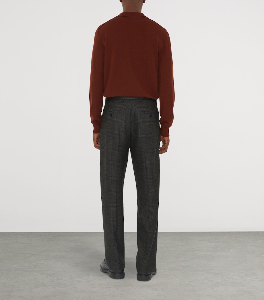 Wool Check-Detail Polo Shirt BOX Image 4