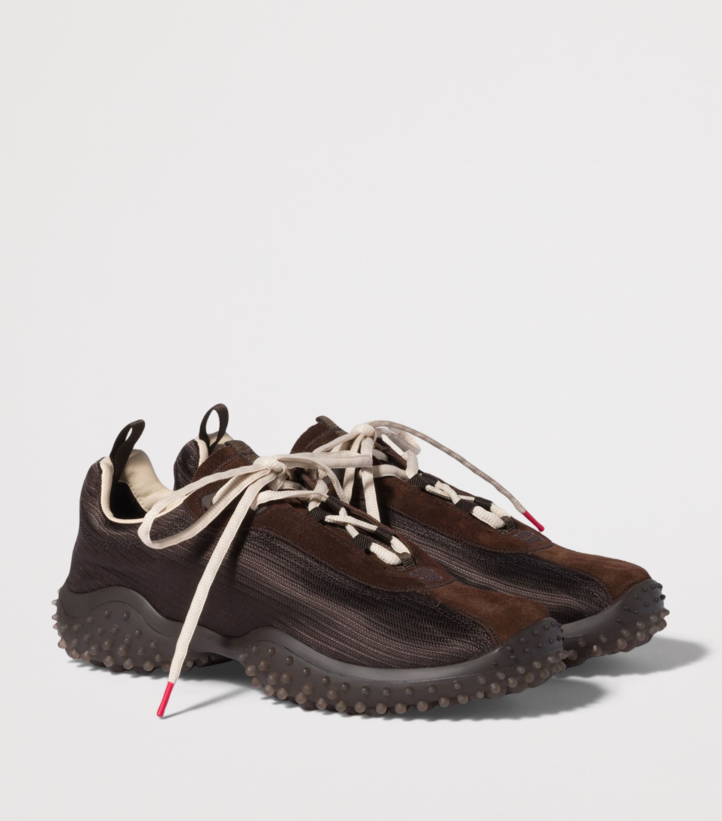 Miu Miu Technical Fabric & Suede Bubble Sneakers Brown Image 3