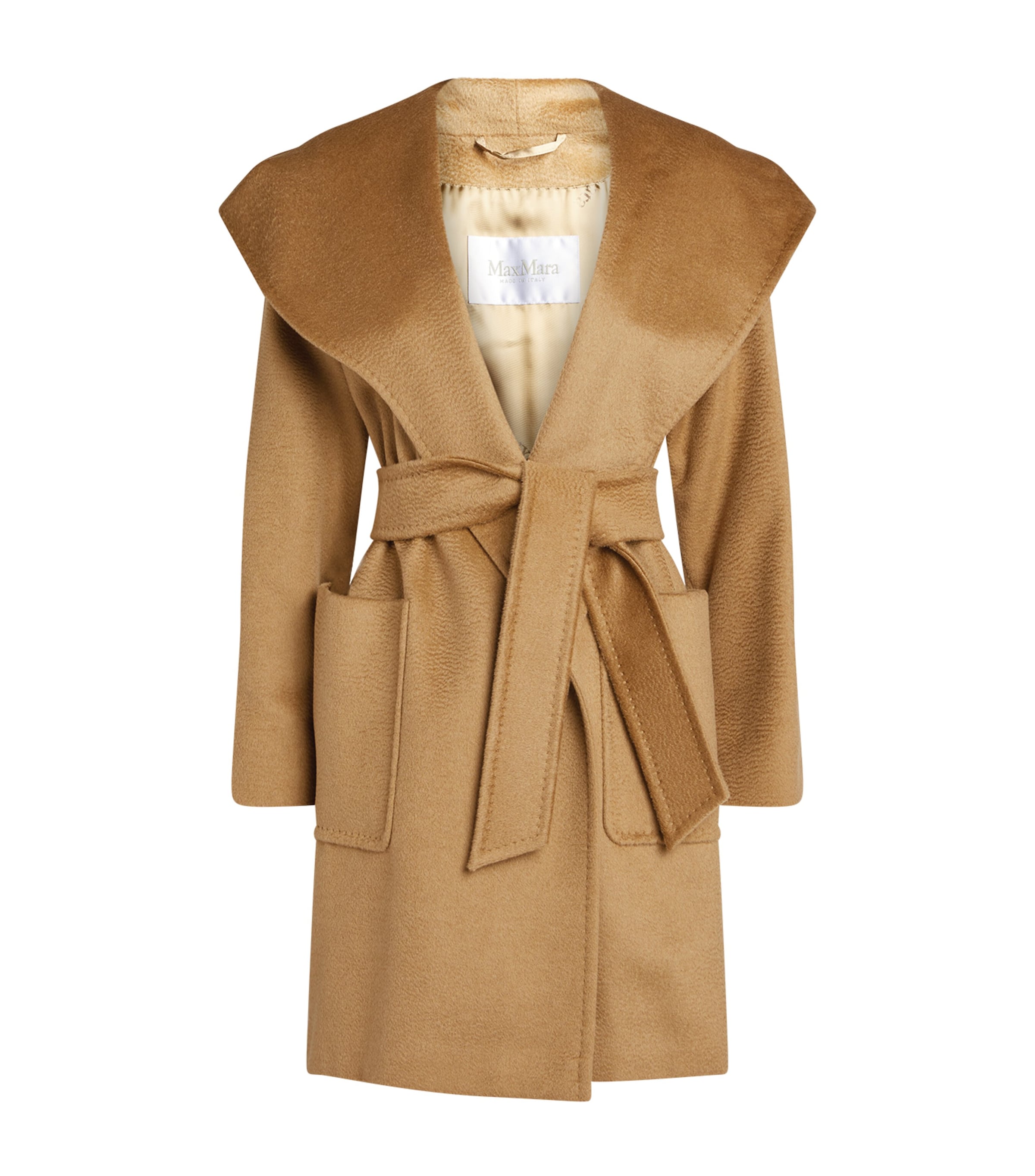 Max Mara Rialto Hooded Coat In Beige