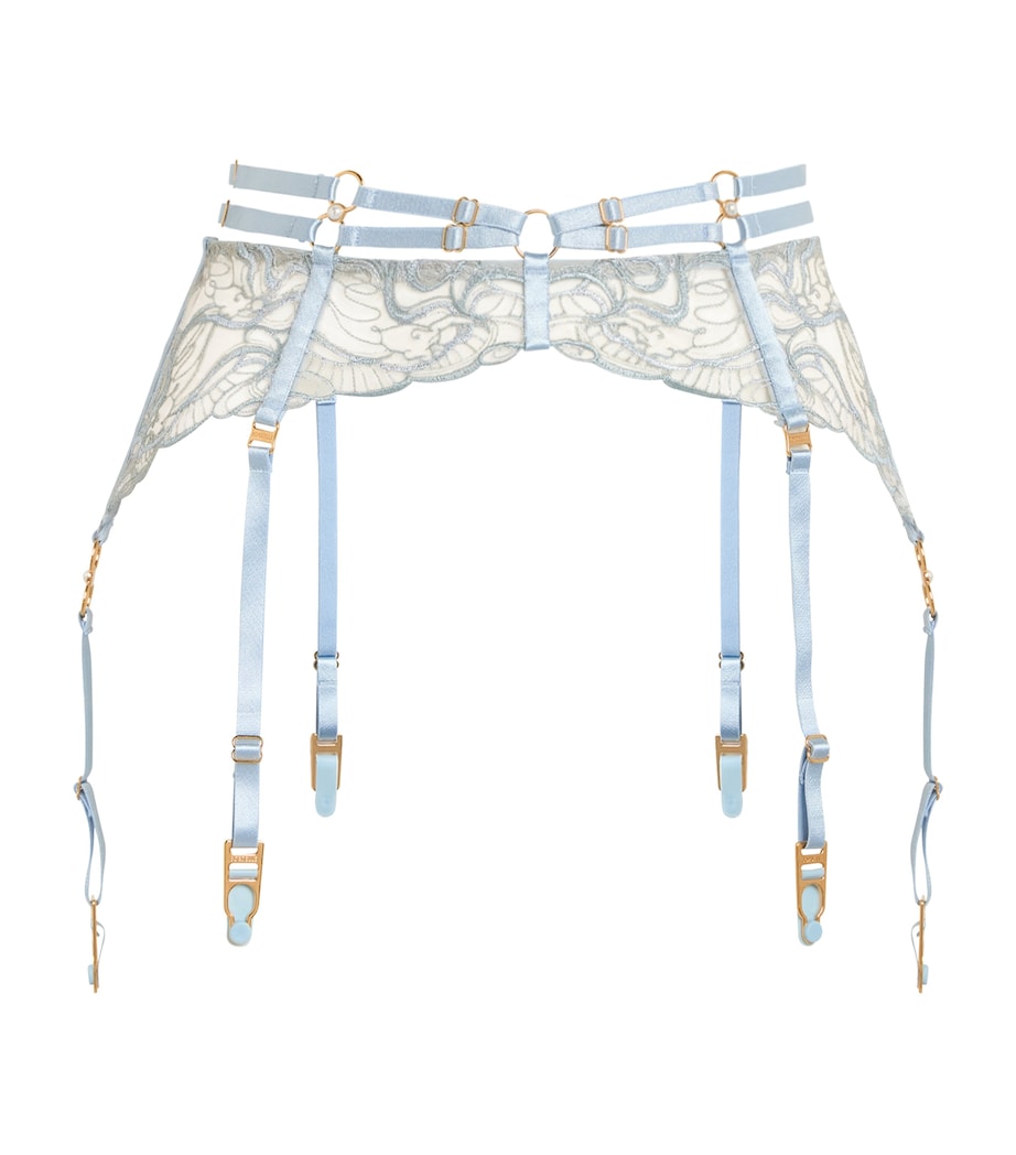 Bordelle Womens Pearl Suspender Dusty Blue Image 1
