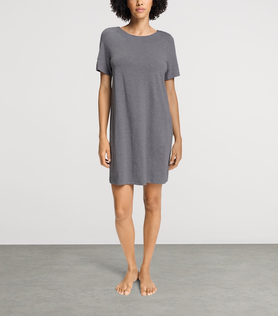 Hanro Womens Natural Elegance Nightdress Stone Melange Image 2