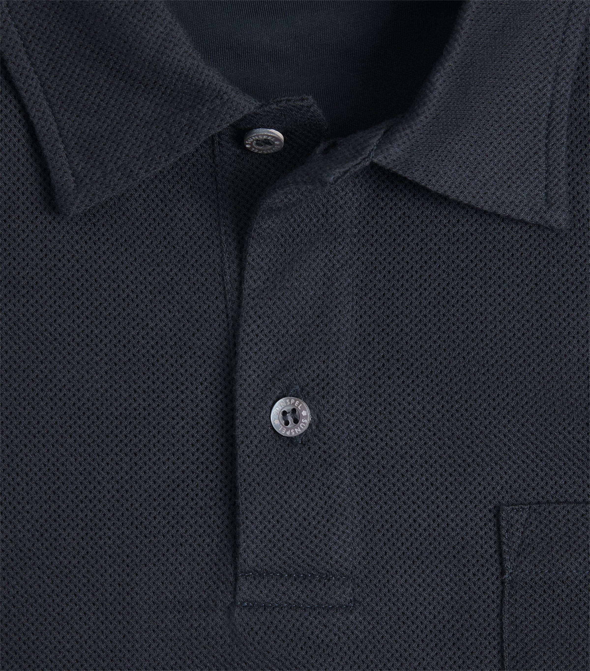 Sunspel Mens Sea Island Cotton Riviera Polo Shirt Buvn Midnight N Image 6