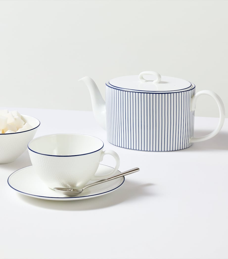 Bone China Gio Teacup and Saucer Set BLUE Image 3