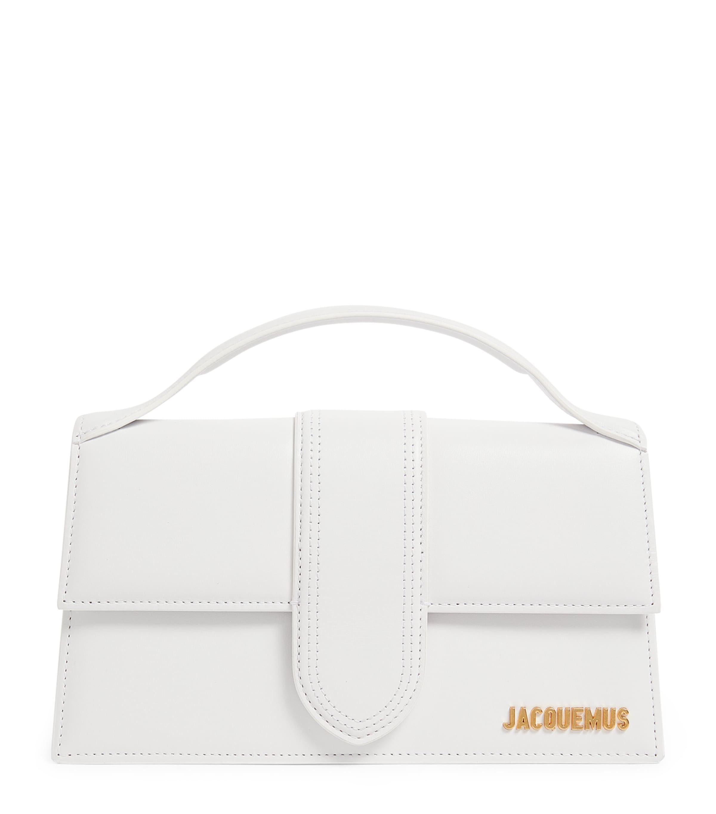 Jacquemus Leather Le Grand Bambino Shoulder Bag In White