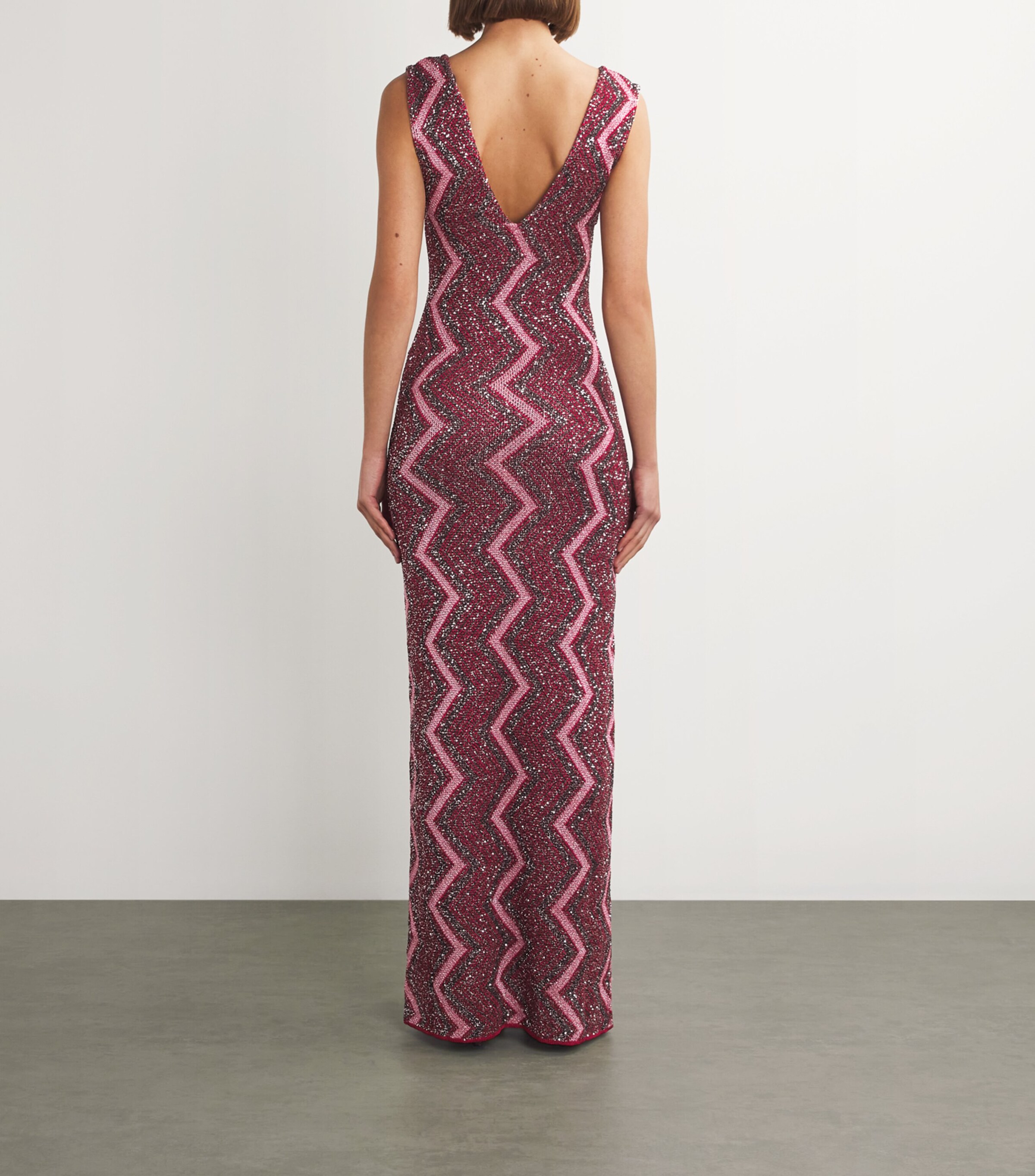 V-Neck Maxi Dress S4165 RED ROSE BLACK Image 3