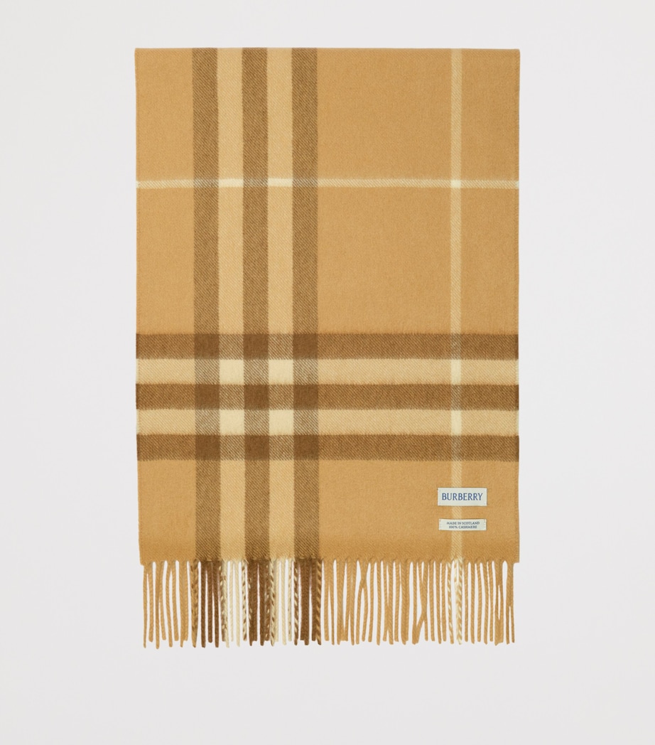 Burberry Cashmere Check Scarf Finch Beige Image 4
