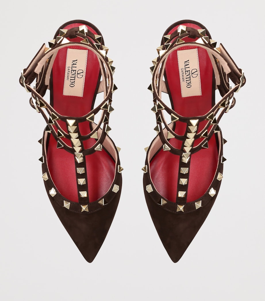 Valentino Garavani Suede Rockstud Pumps 65 Dark Brown Image 4