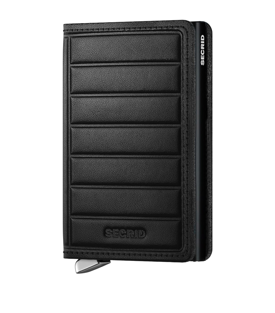 Leather Emboss Lines Slimwallet BLACK Image 4