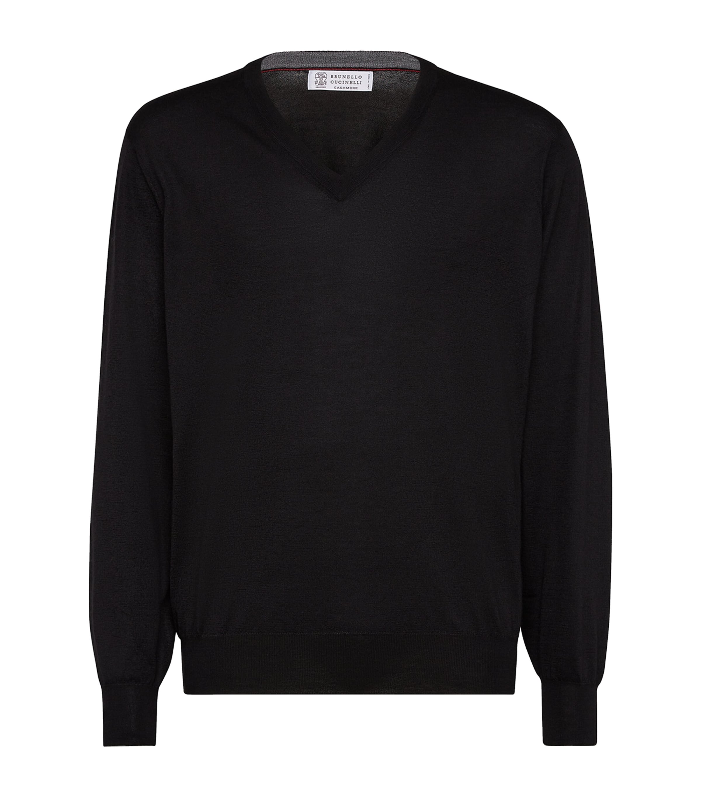Brunello Cucinelli Long-sleeved Cashmere Polo In Black