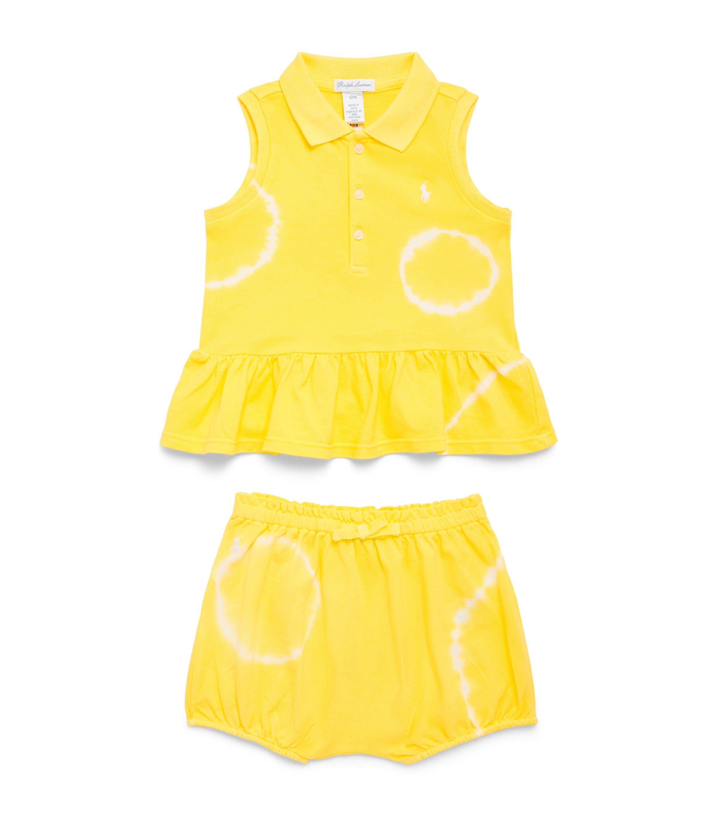Ralph Lauren Kids Tie-Dye Dress and Bloomers Set (3-24 Months) Yellow Mu Image 1