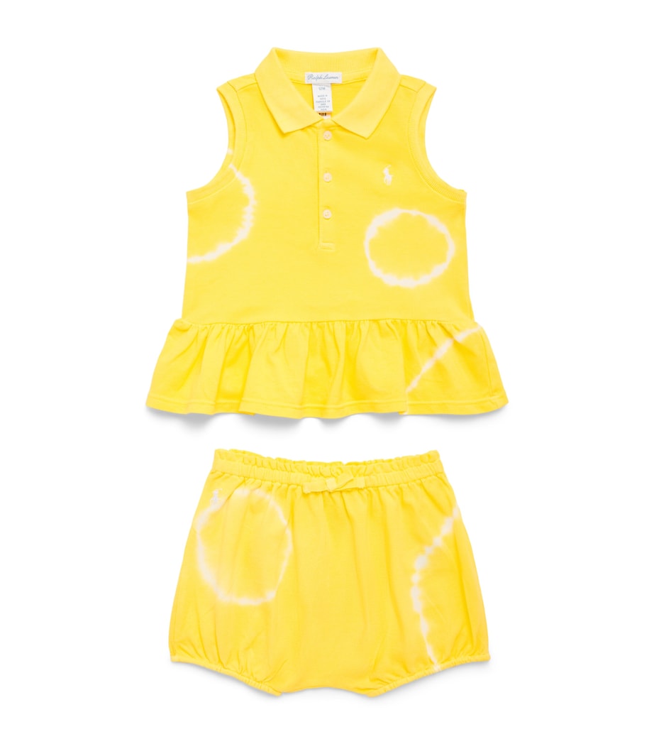 Ralph Lauren Kids Tie-Dye Dress and Bloomers Set (3-24 Months) Yellow Mu Image 1