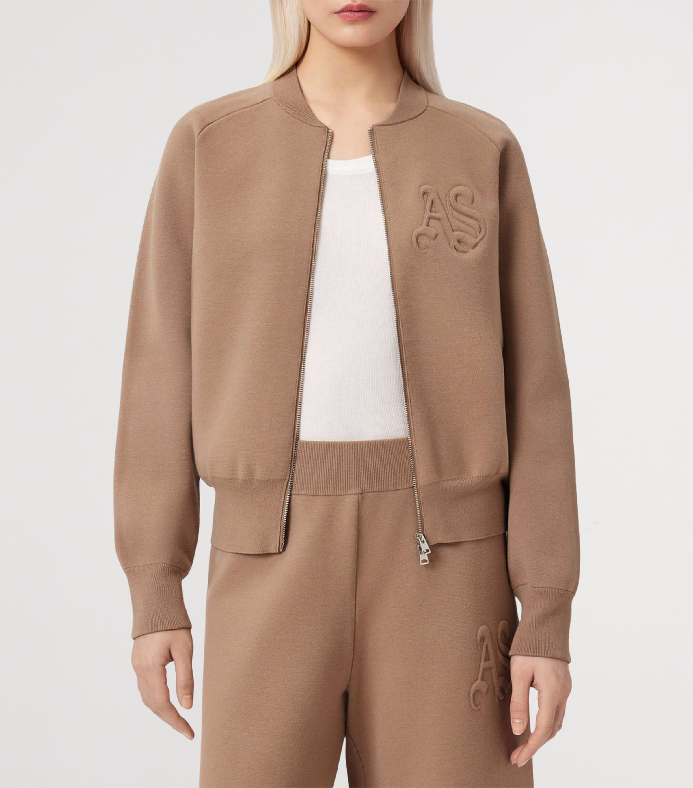 Knitted Sonny Bomber Jacket PINE BARK BROWN Image 3