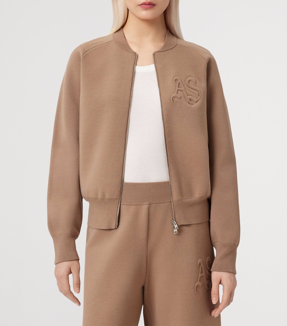 Knitted Sonny Bomber Jacket PINE BARK BROWN Image 3