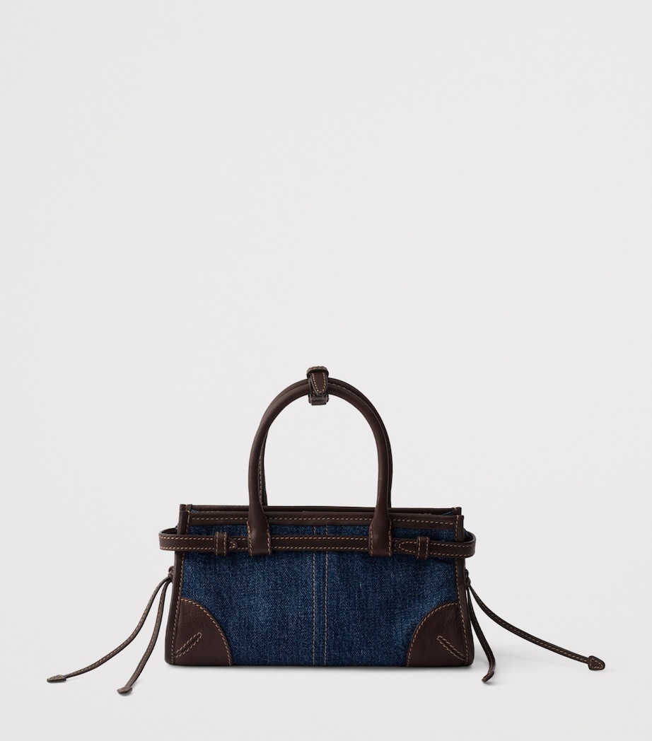 Prada Small Denim Bonnie Shoulder Bag Blue Image 3