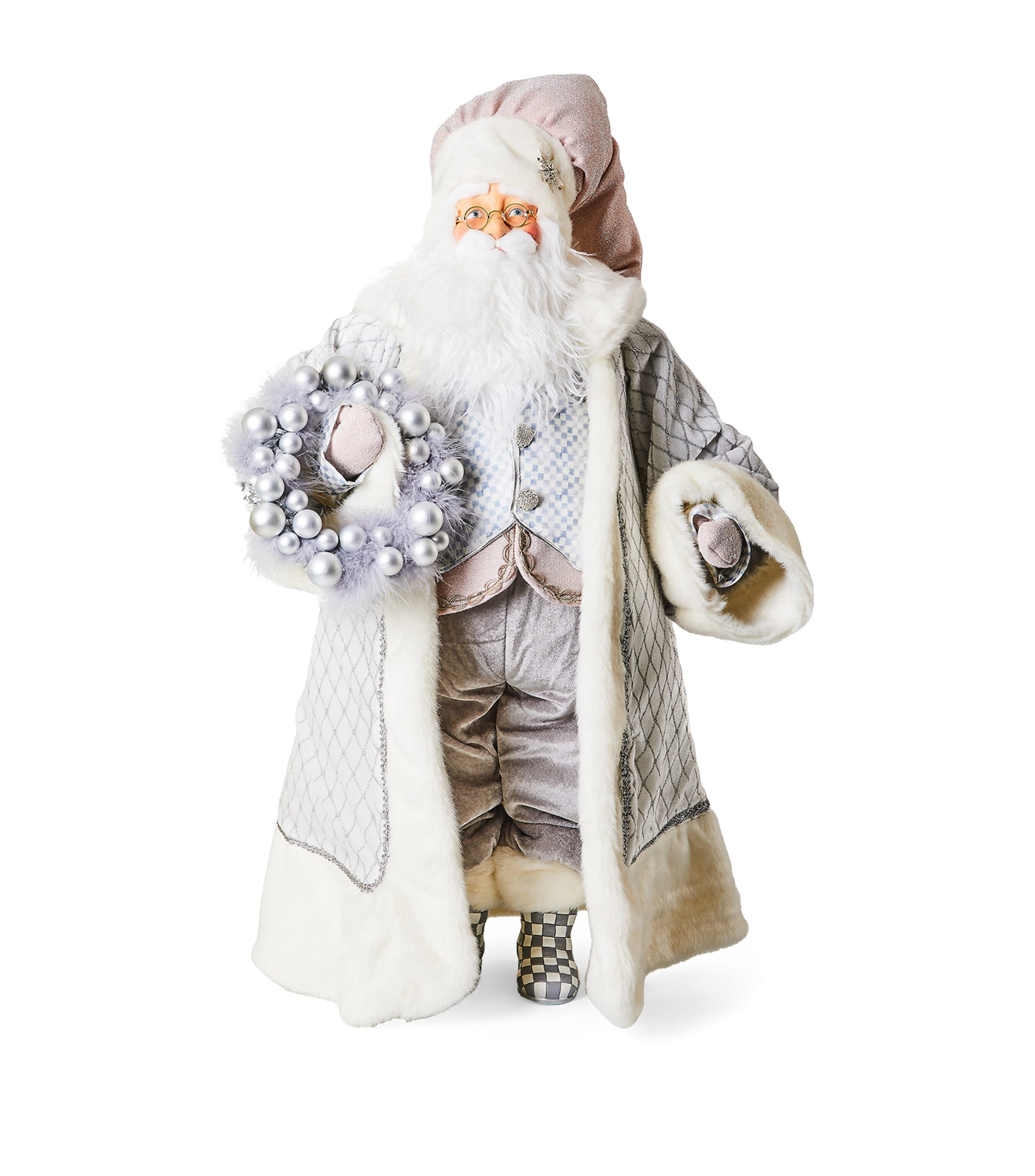 Shop Mackenzie-childs Crystal Palace Trophy Santa Ornament In White