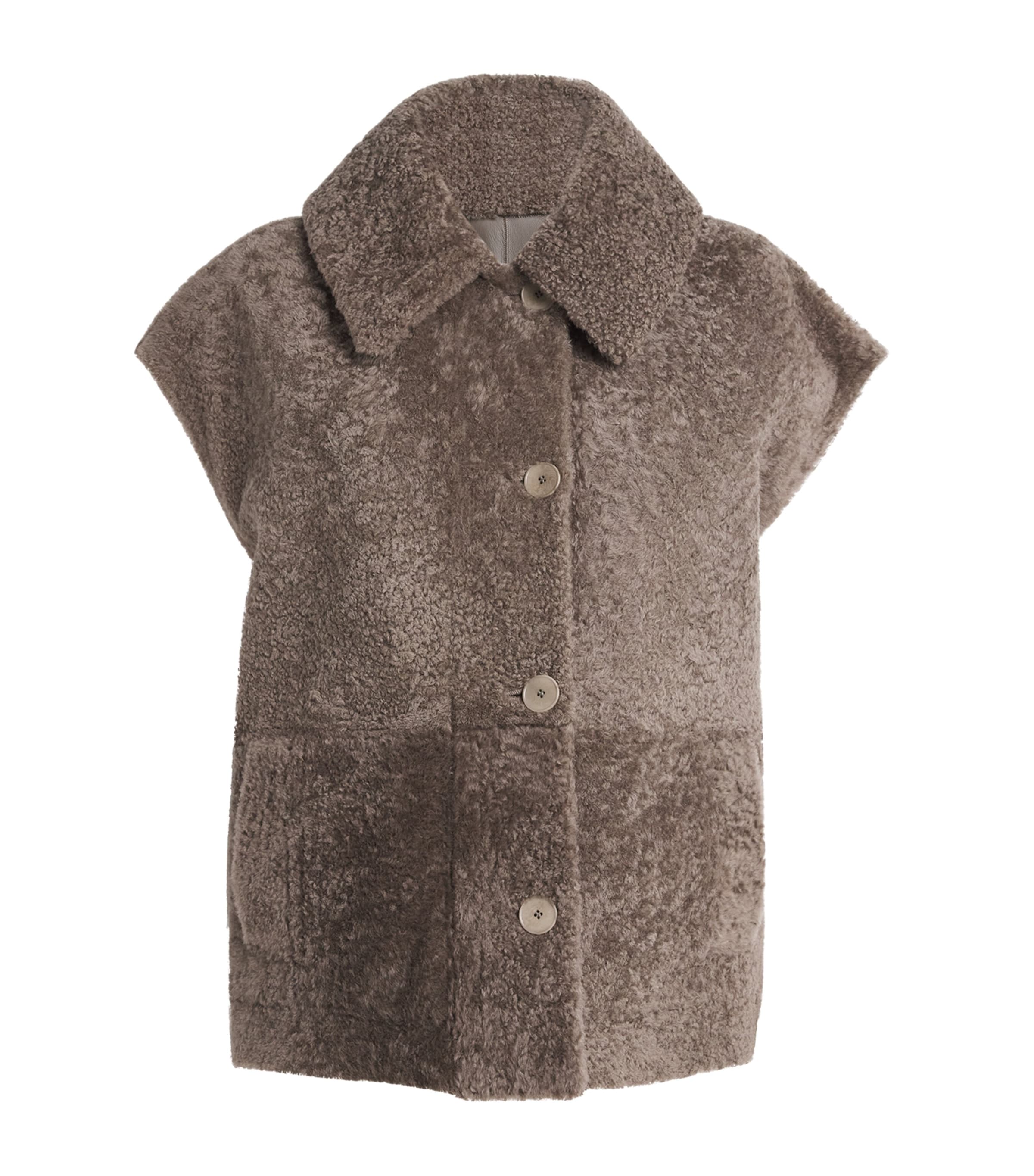Joseph Shearling Reversible Molin Gilet In Brown