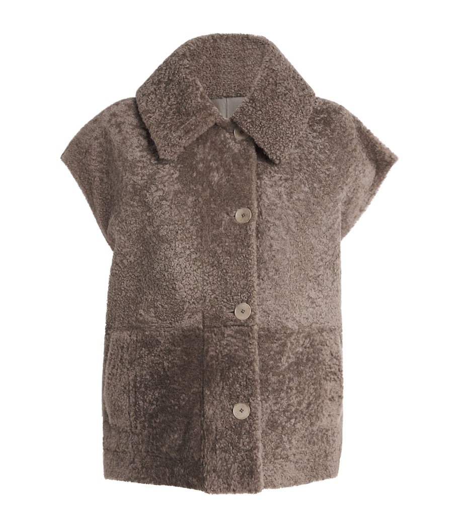 Shearling Reversible Molin Gilet MUSHROOM Image 1