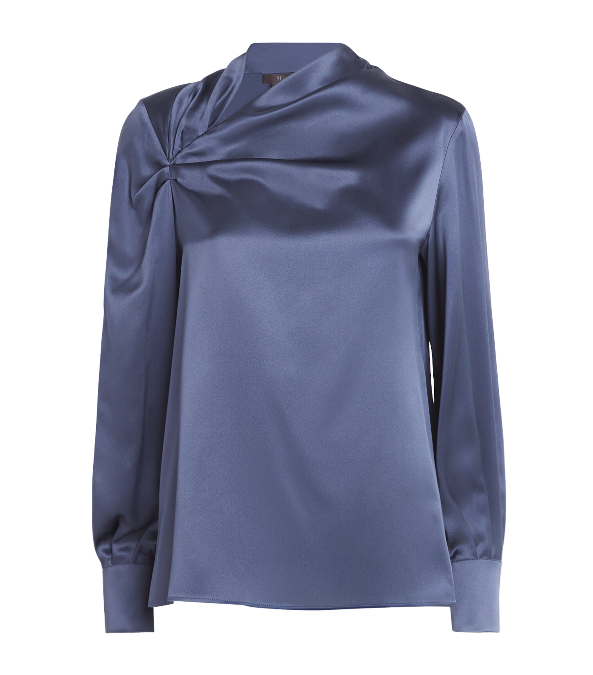 Max Mara Knot-detail Long-sleeve Blouse In Blue