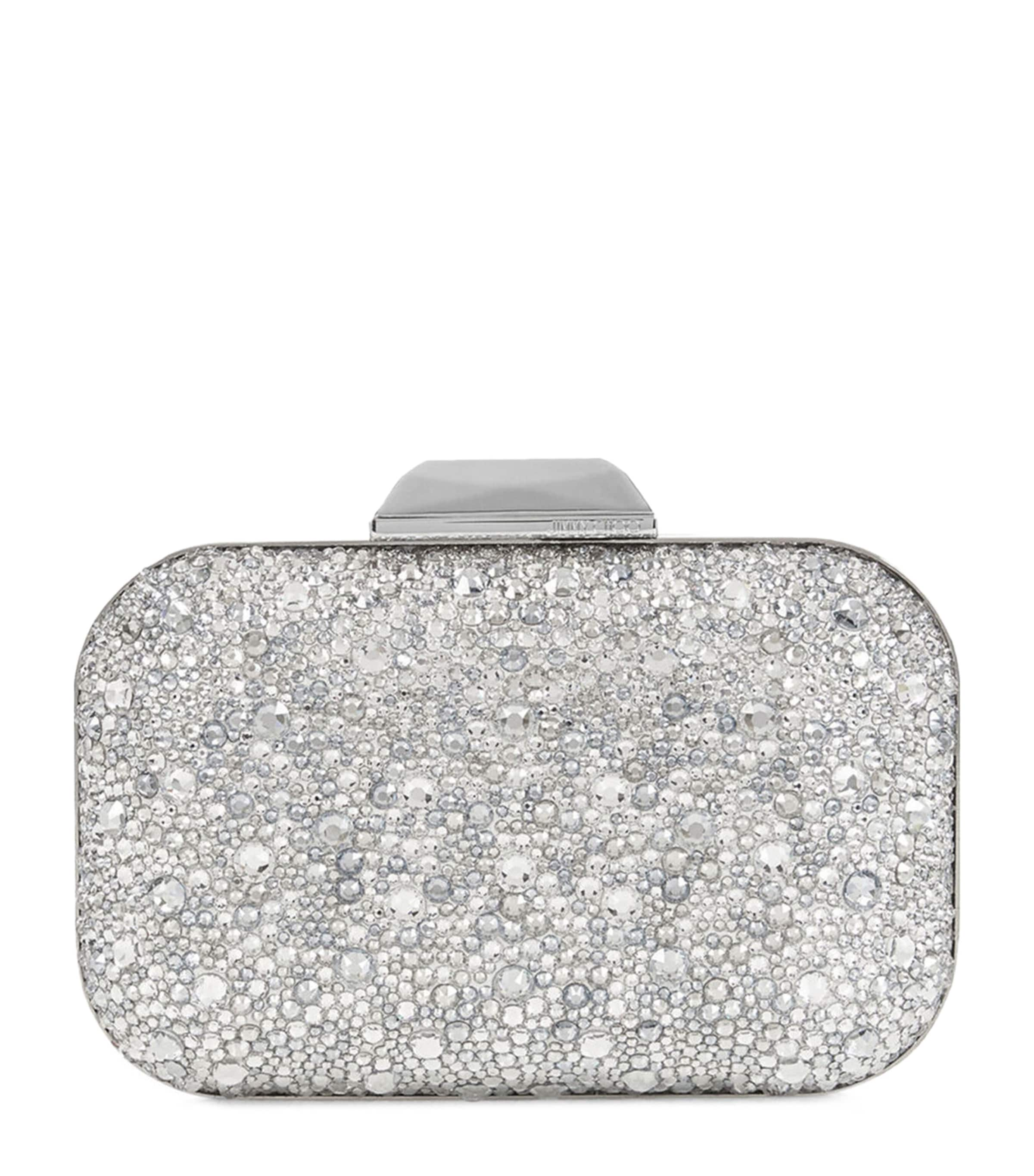 Shop Jimmy Choo Crystal-embellished Cloud Clutch Bag