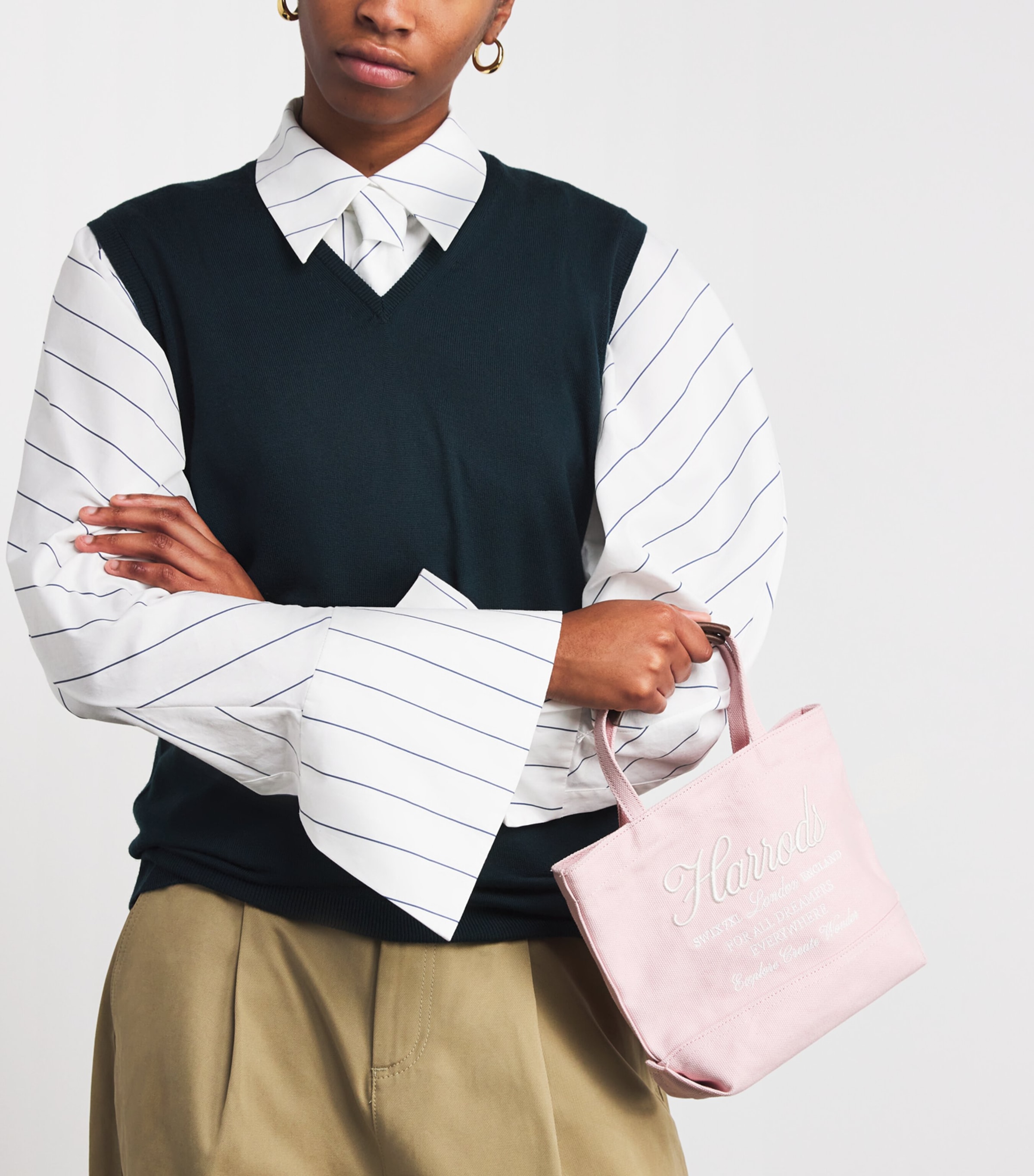 Small Embroidered Logo Tote Bag PINK Image 2