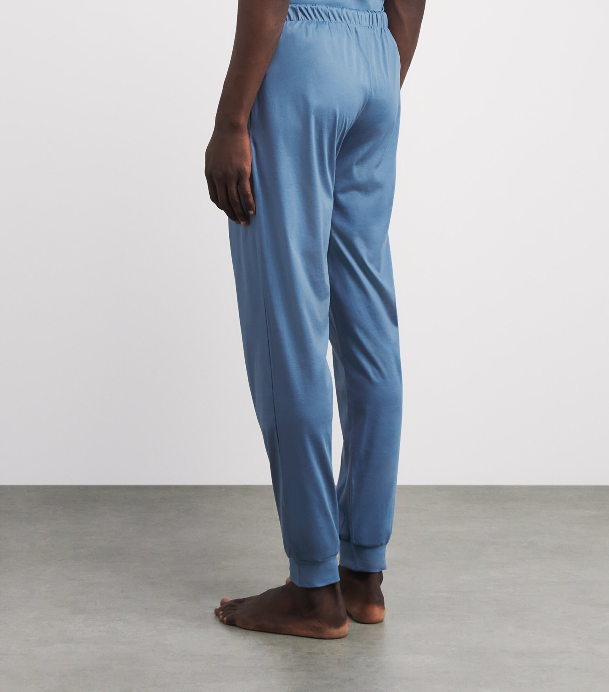 Zimmerli Mens 286 Sea Island Lounge Trousers Blue Horizon Image 5