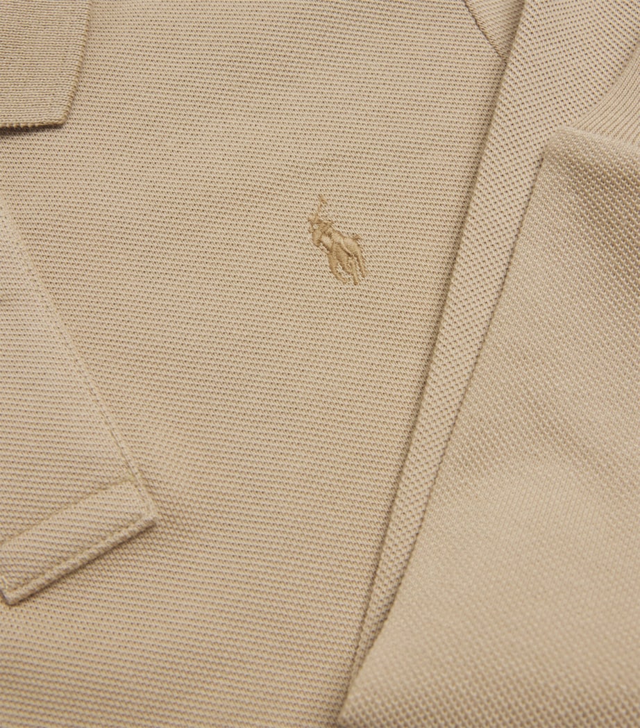 Cotton Long-Sleeve Polo Shirt (6-14 Years) KHAKI Image 3