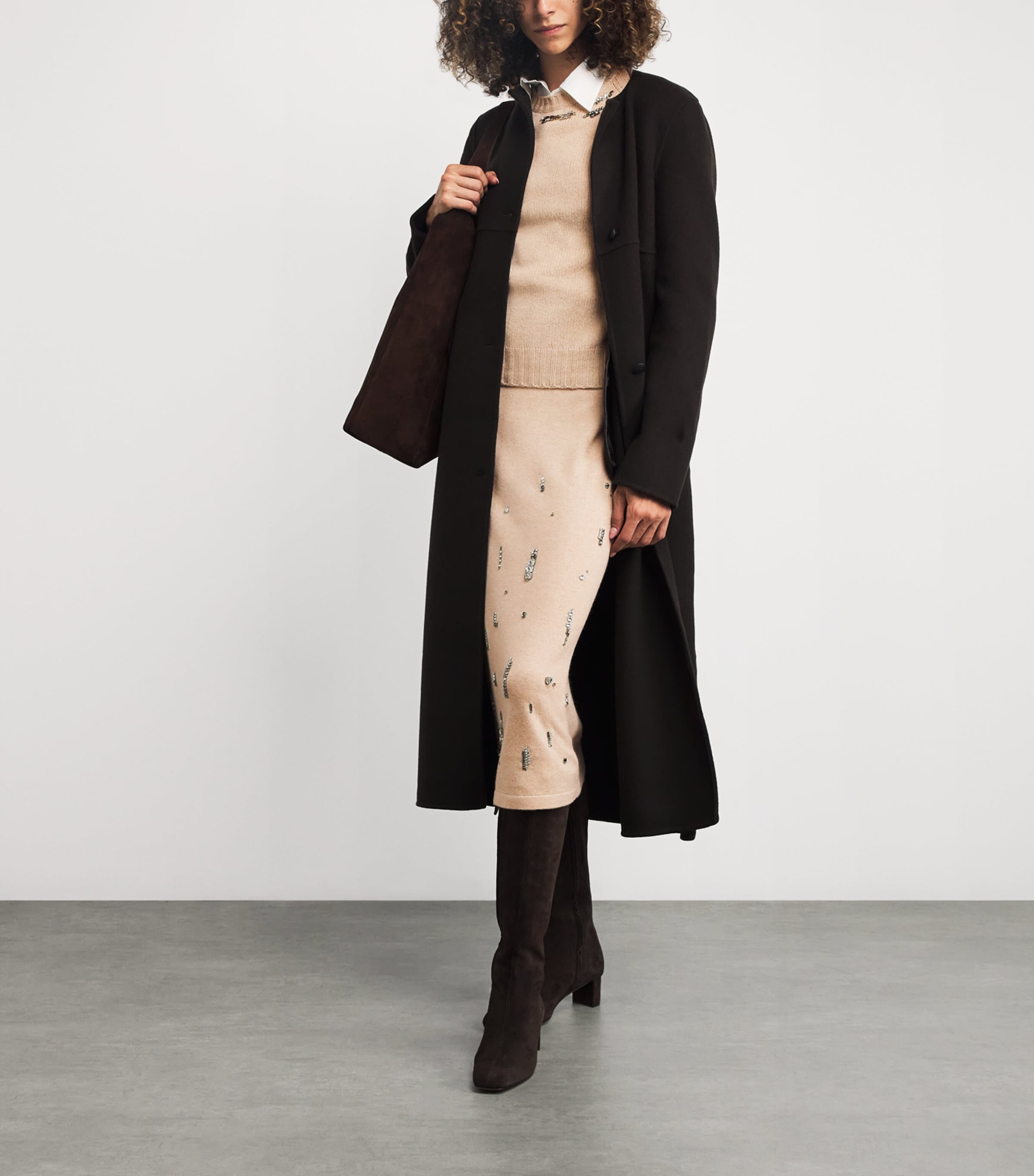 Wool-Silk-Cashmere Embellished Skirt 0158 CORDA Image 2