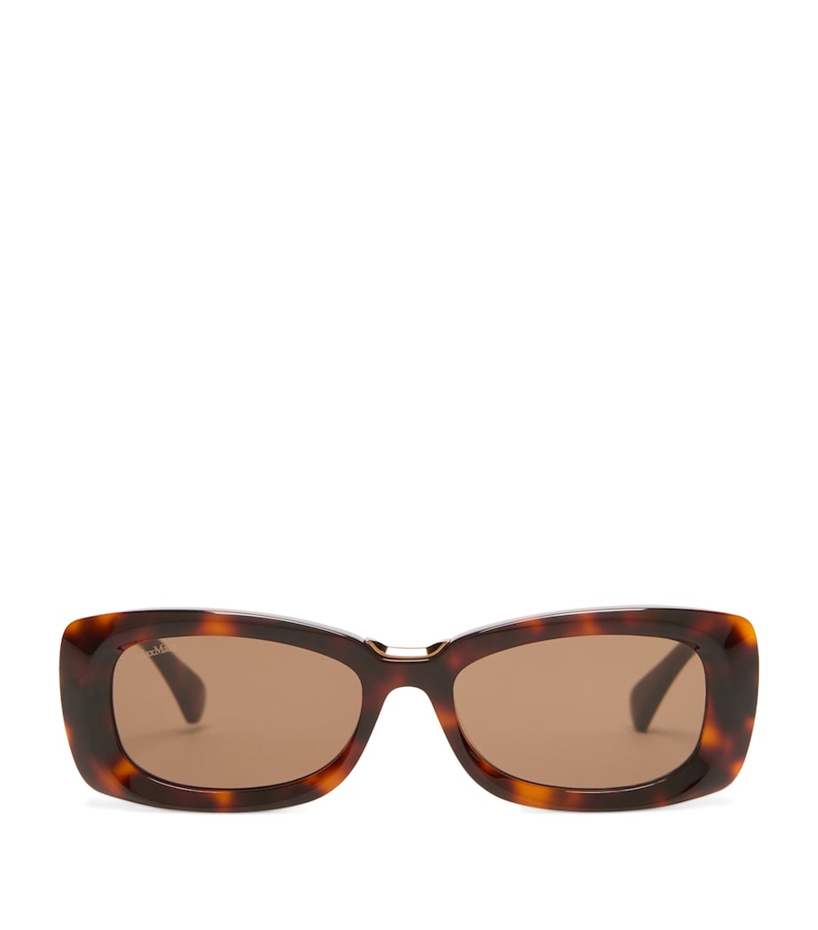 Max Mara Acetate Rectangular Sunglasses Tawny Bronze Brown Image 1