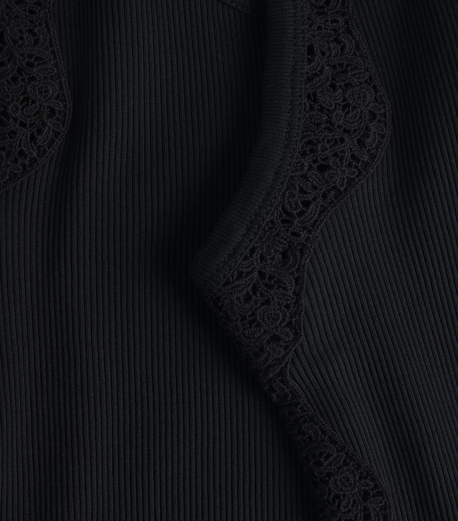 Sandro Paris Womens Lace-Detail Tank Top Black Image 6