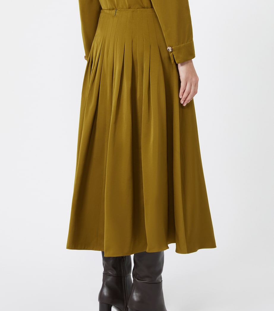 Max Mara Womens Pleated Midi Skirt Mustard Image 4