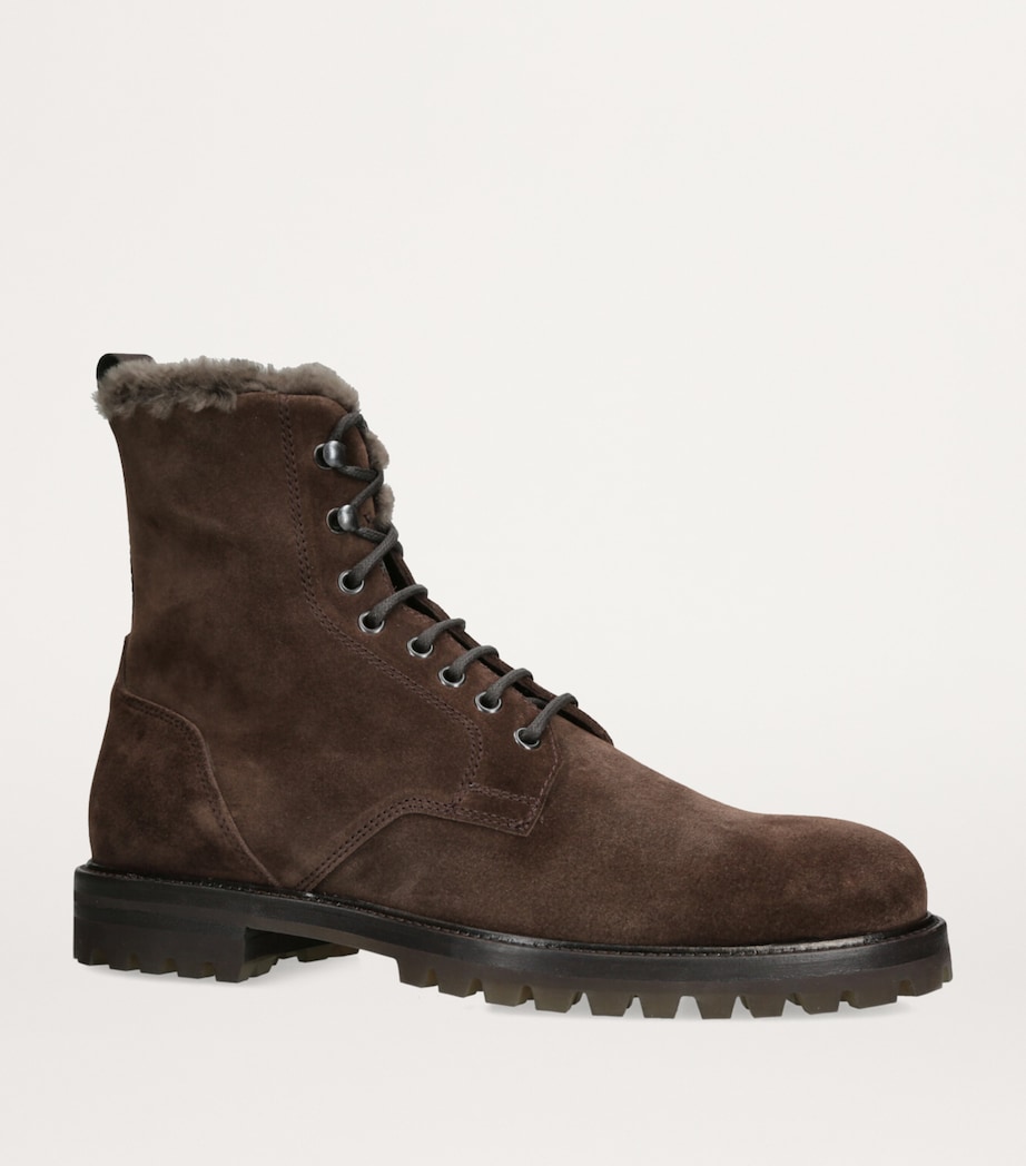 Suede Turbine Ankle Boots DARK BROWN Image 3