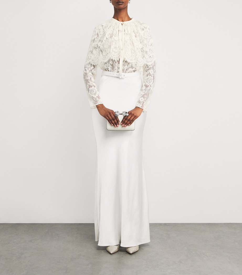 Lace Belted Maxi Dress WHITE Image 2