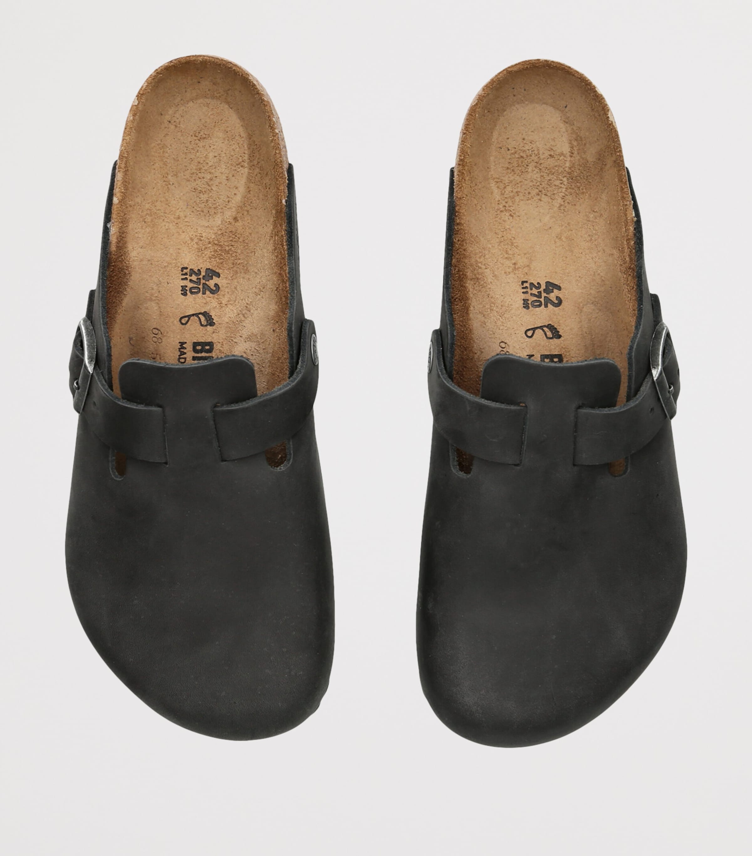 Birkenstock Oiled Leather Boston Clogs Black Image 4
