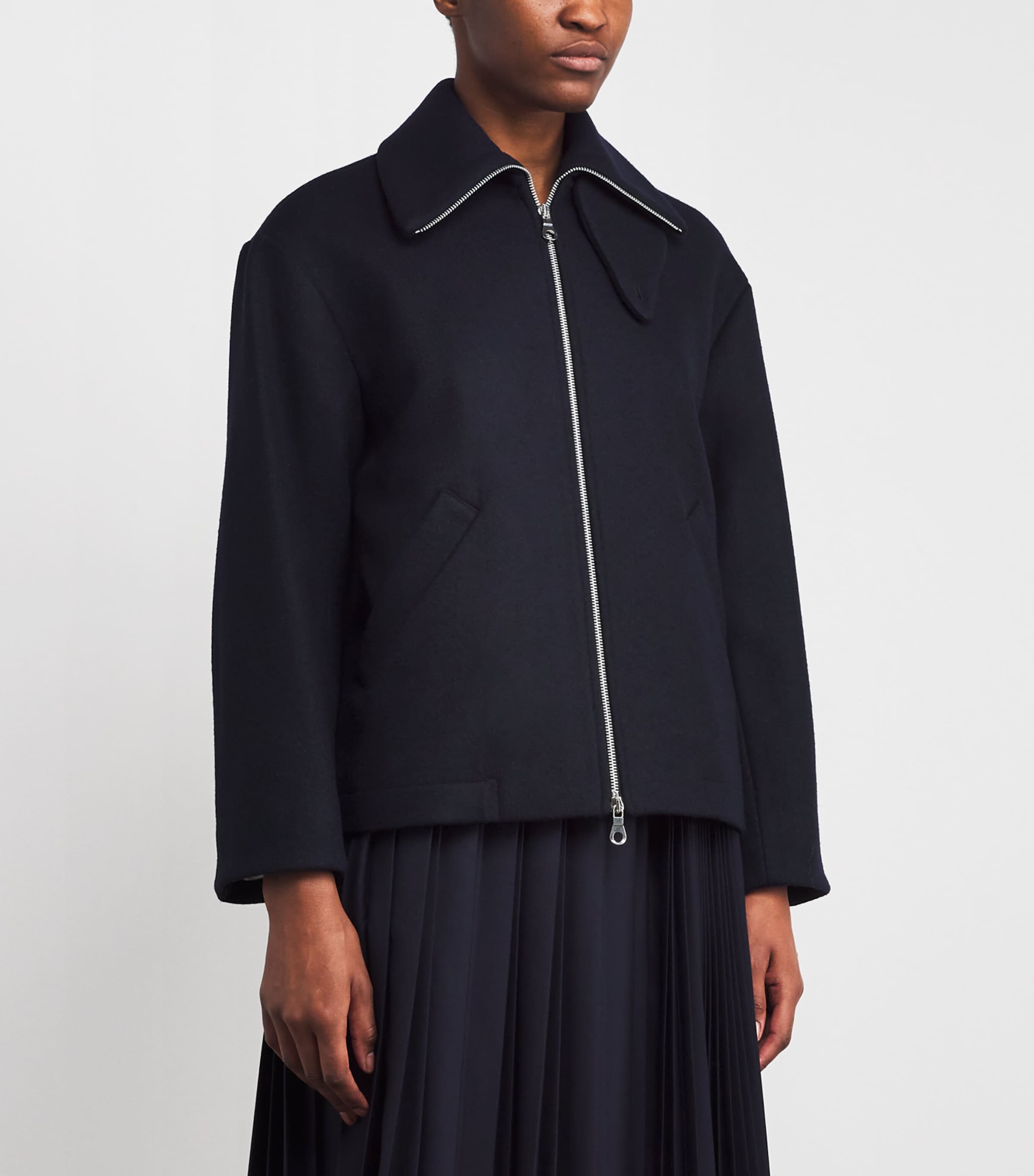 Wool Bomber Jacket NAVY Image 3