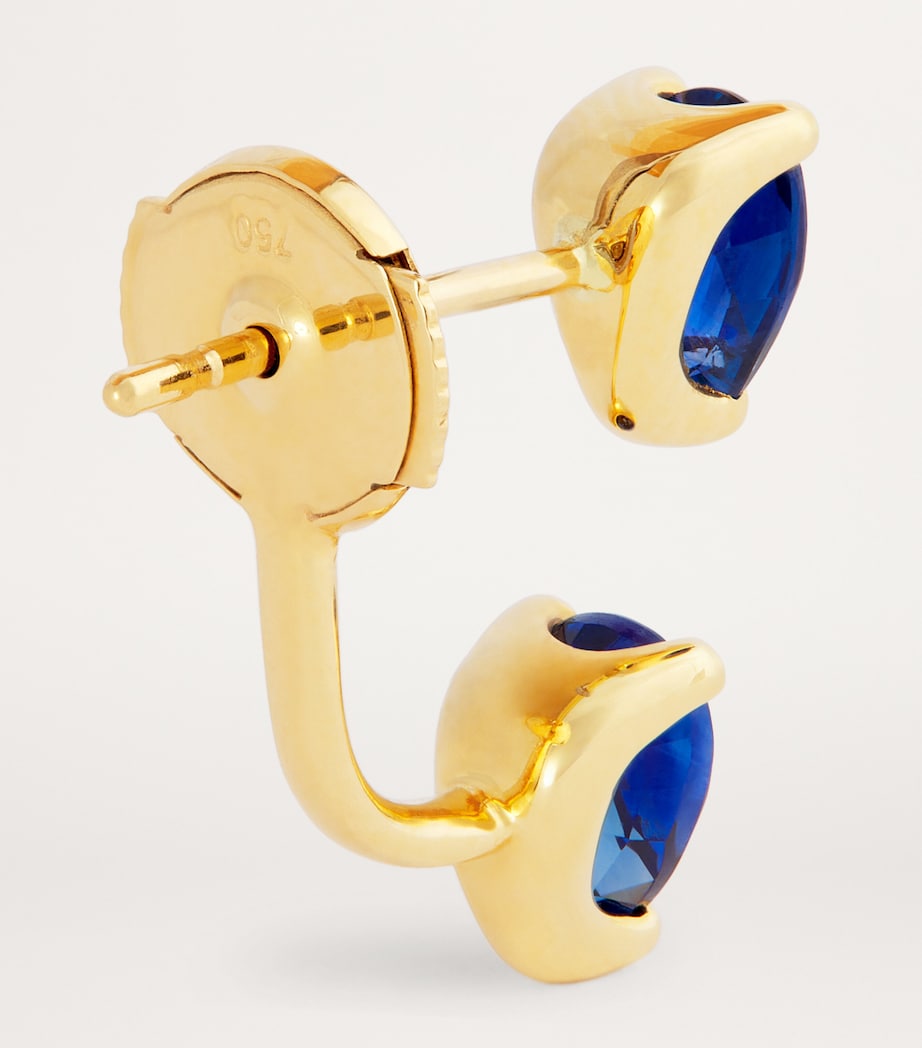 Yellow Gold and Sapphire Orbit Single Earring YELLOW GOLD Image 4