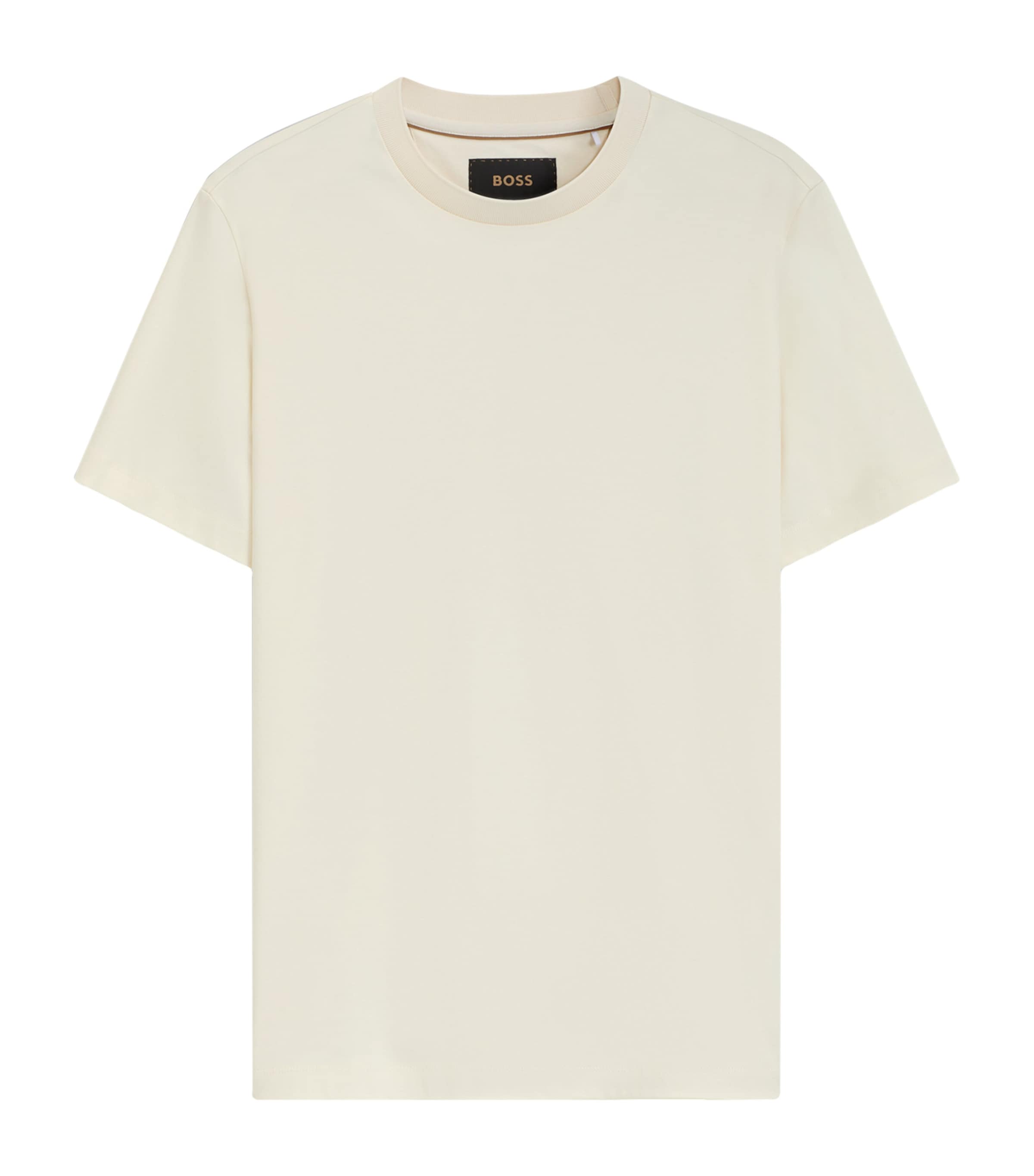 Hugo Boss Cotton-silk T-shirt With Prince Of Wales Check In White