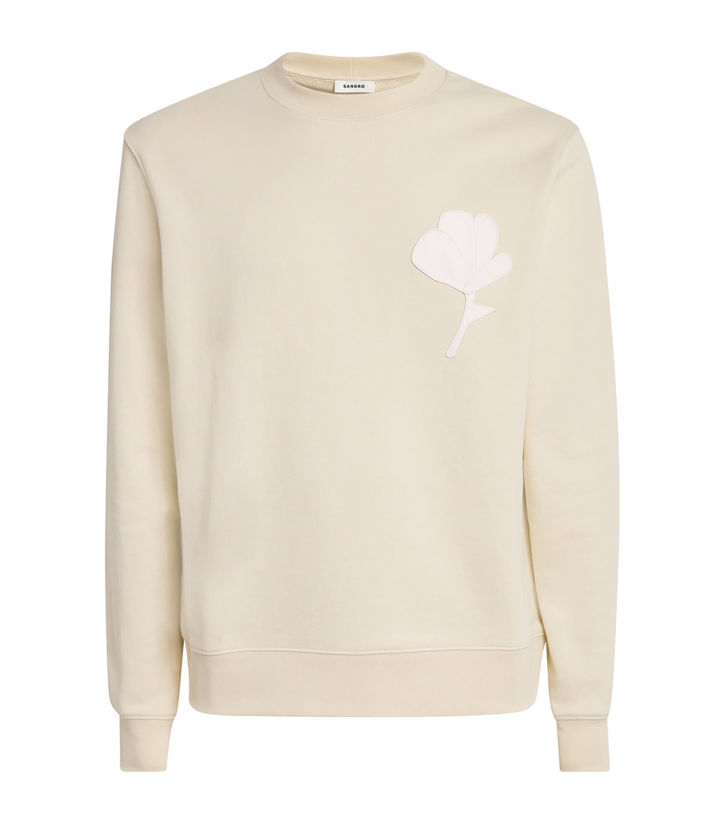 Sandro Paris Cotton Floral-Patch Sweatshirt | Men Clothing | Sweatshirts & Hoodies | Designers | Sandro Paris