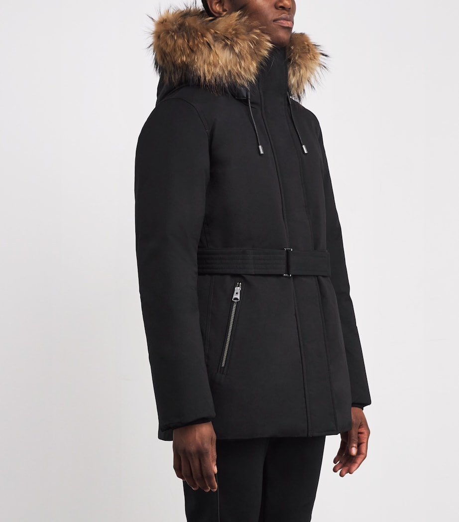 Down Racoon Fur-Trim Jeni-FZ Coat C0001BLACK Image 3