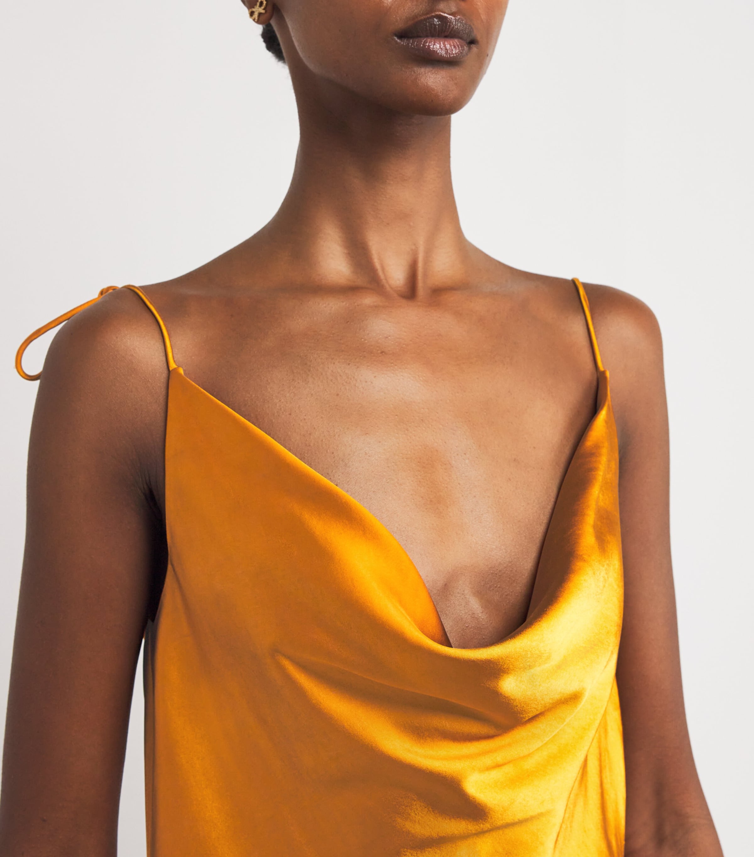 Satin-Lace Maxi Dress ORANGE Image 4